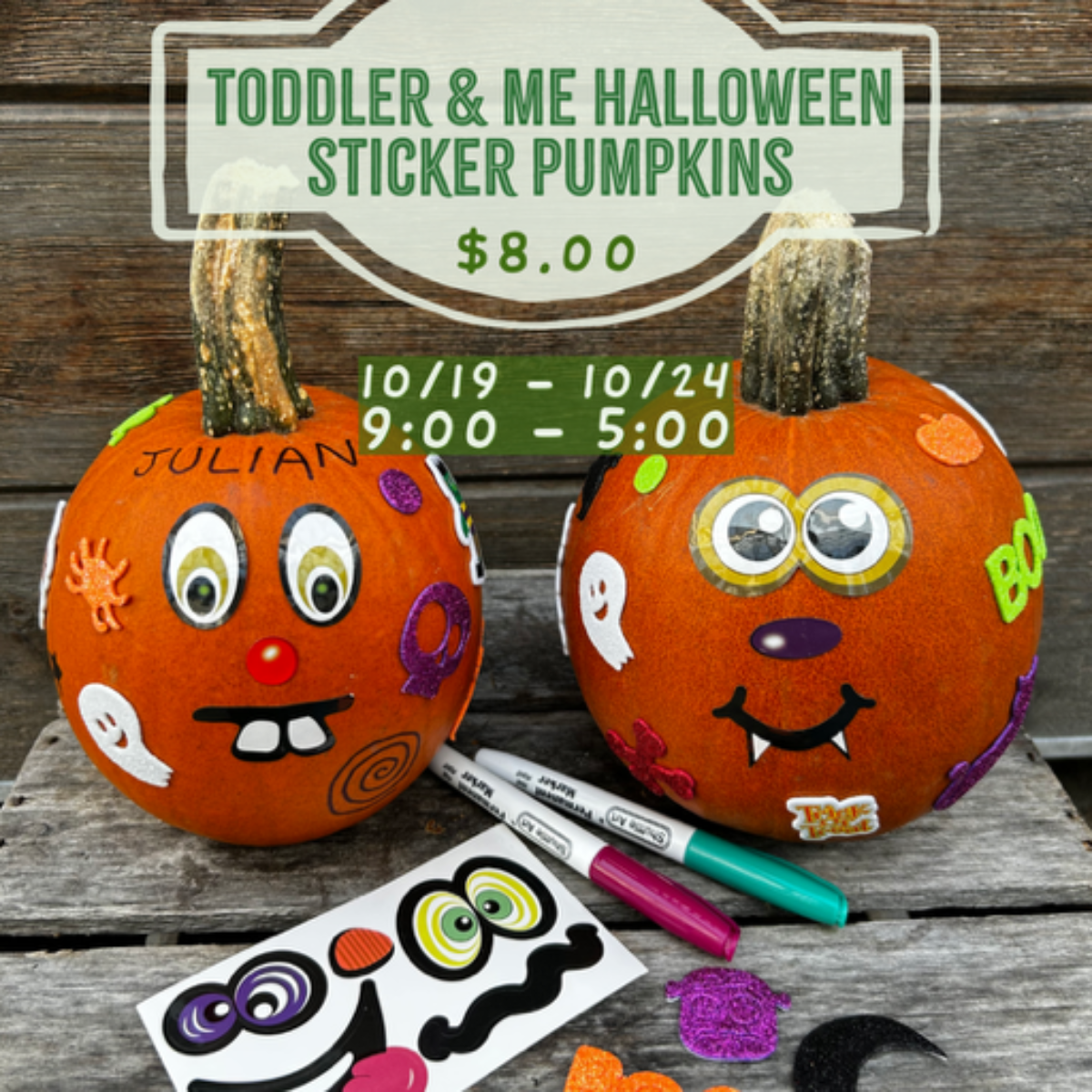 10.19-10.24: Toddler & Me: Halloween Sticker Pumpkins