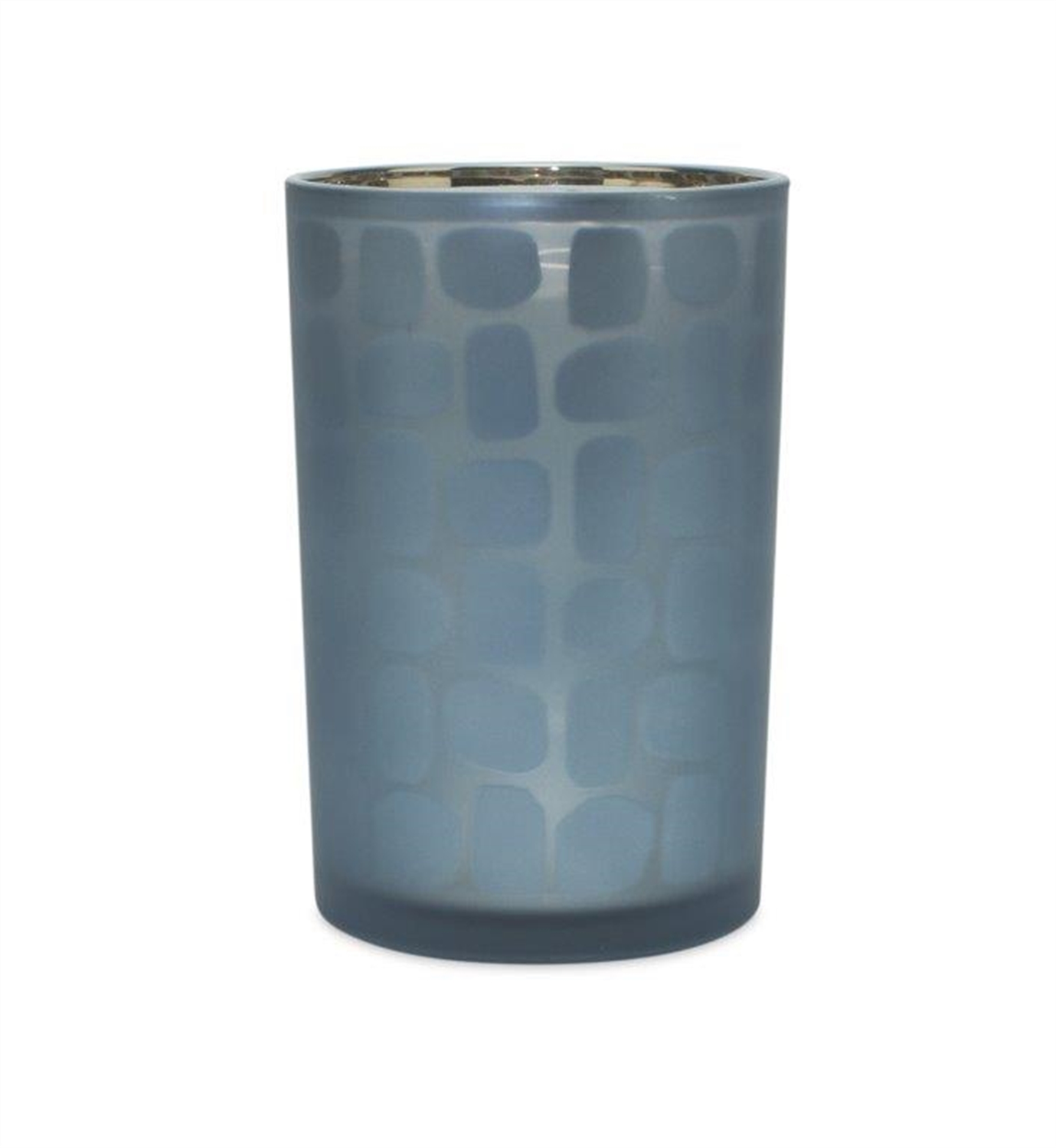 Navy Frosted Glass Candle Holder (Set of 2)