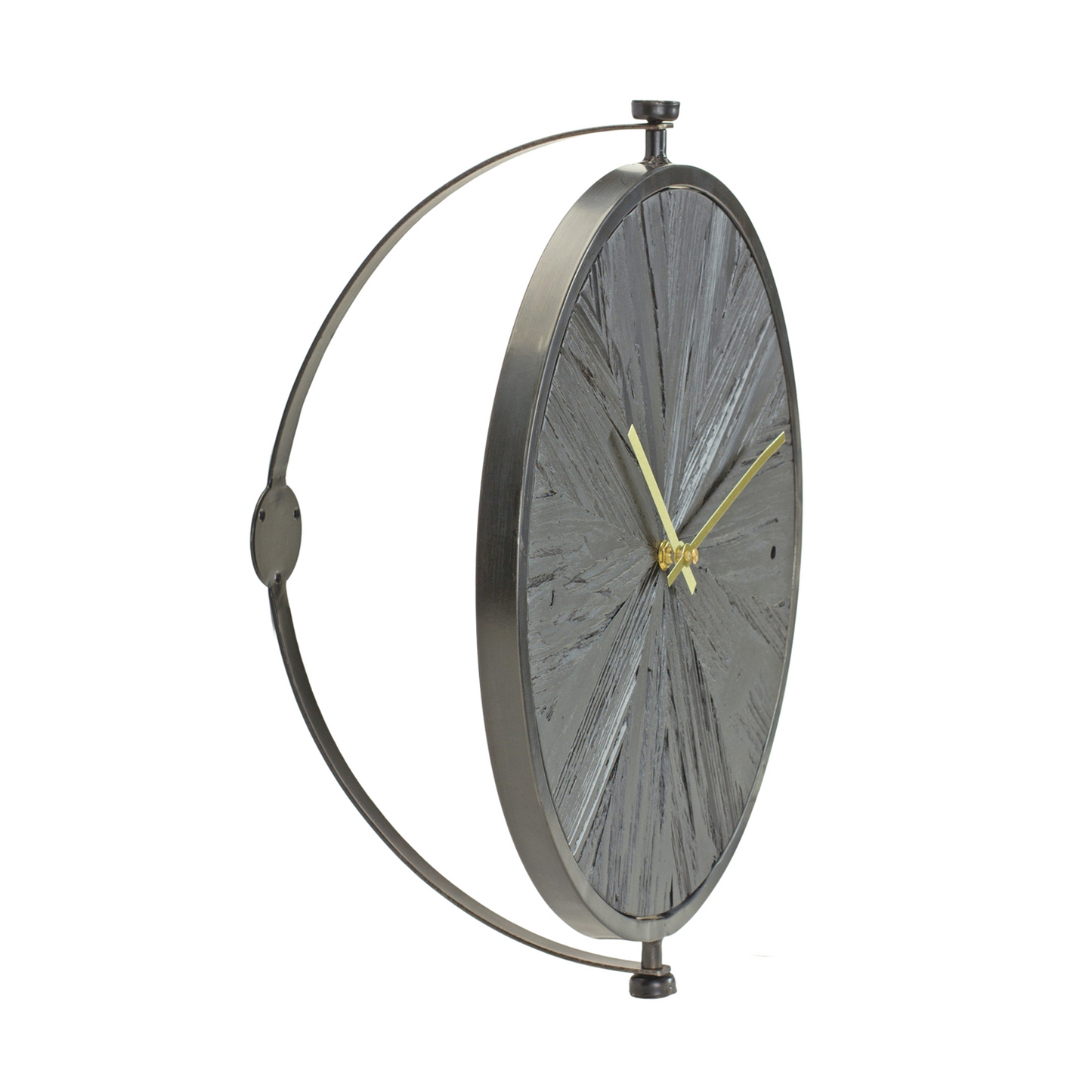 Modern Wood Wall Clock with Suspended Stand 16.25"D