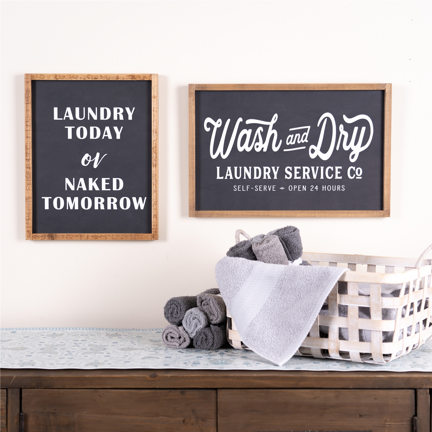 Wood Laundry Sentiment Sign 15"H