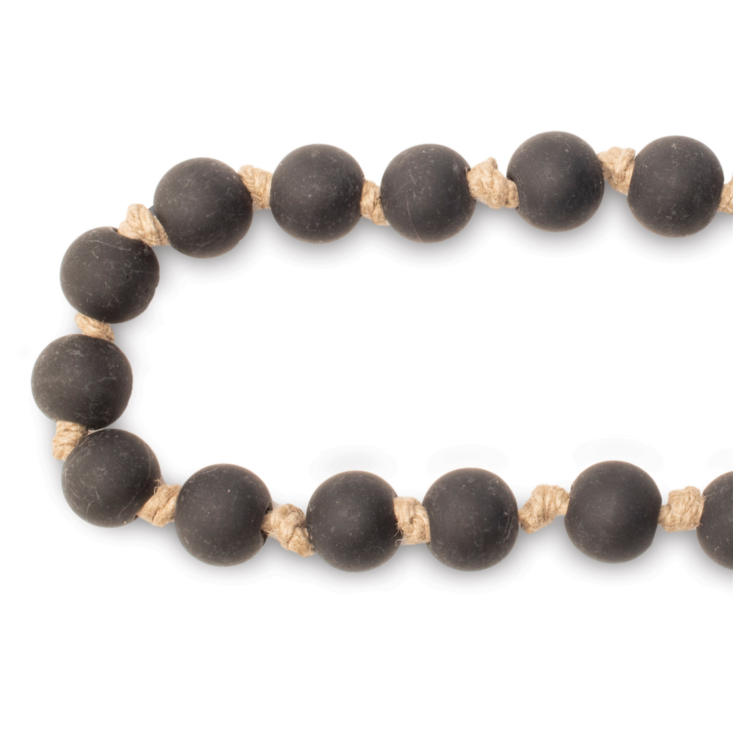 Modern Matte Black Bead Garland – Set of 2