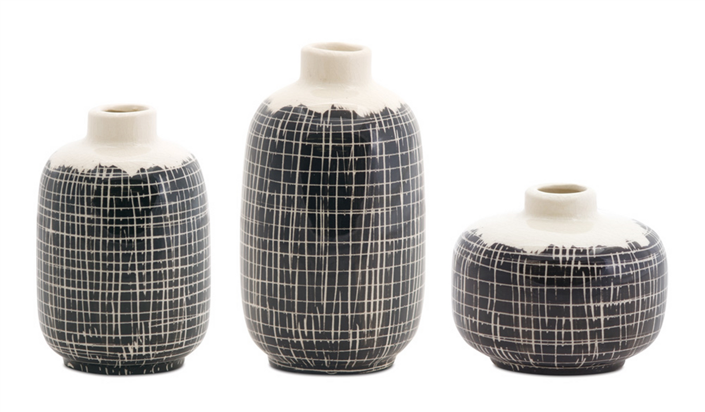Mini Vase (Set of 6) 3.5"H, 5.25"H, 6.25"H Terra Cotta