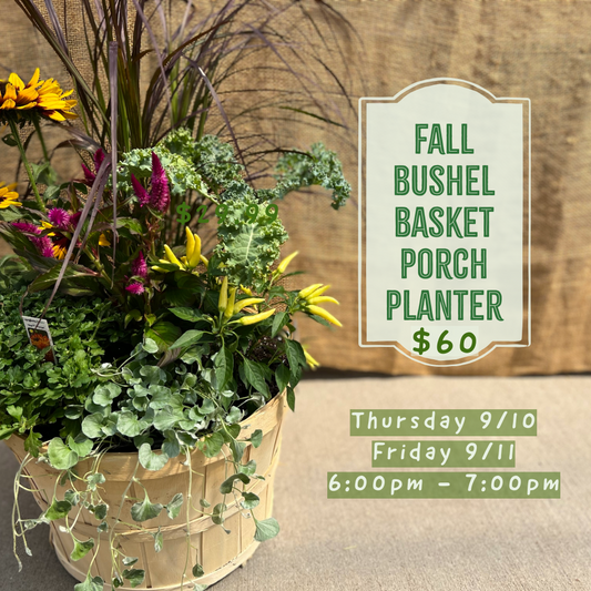9.10 & 9.11 - Fall Bushel Basket Porch Planter