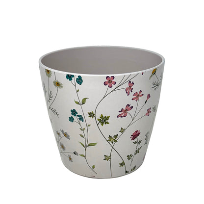 7" Wildflower Round Self-Watering Bamboo Pot
