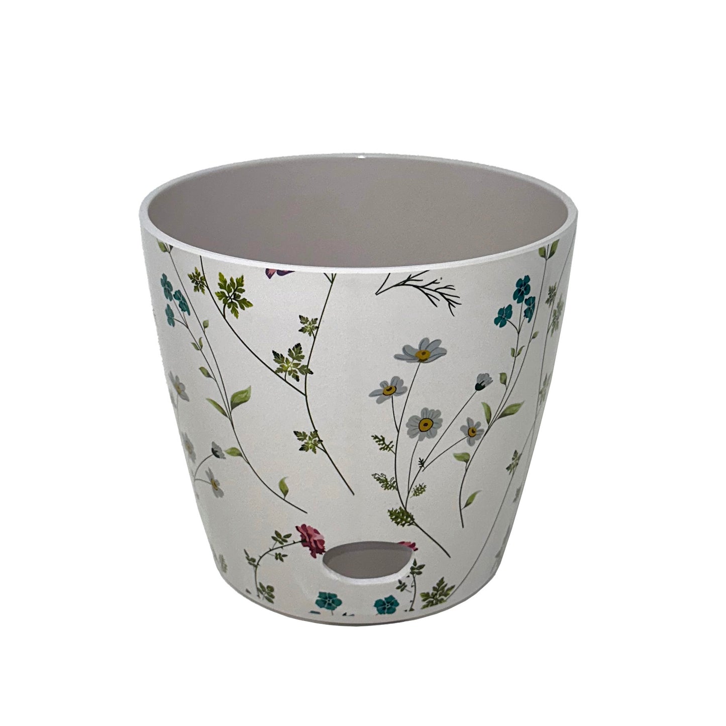 7" Wildflower Round Self-Watering Bamboo Pot