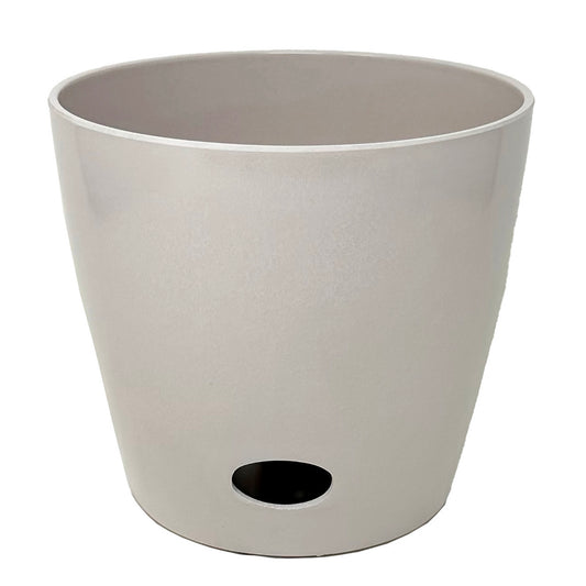 10" Cream Round Self-Watering Bamboo Pot
