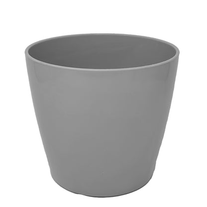 10" Gray Round Self-Watering Bamboo Pot