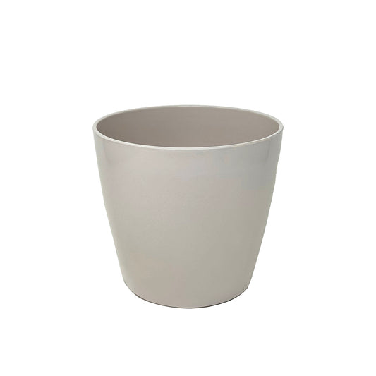 5" Cream Round Self-Watering Bamboo Pot