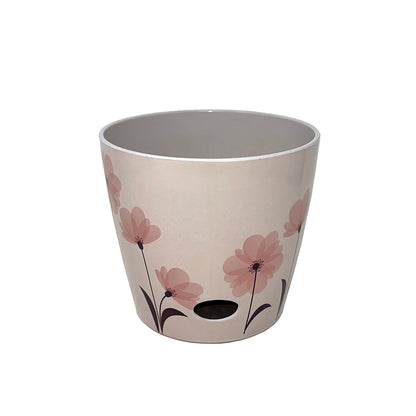 5" Pink FlowerRound Self-Watering Bamboo Pot