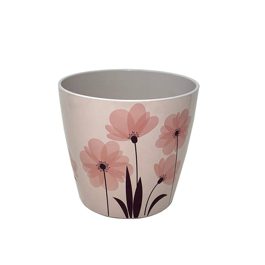 5" Pink FlowerRound Self-Watering Bamboo Pot