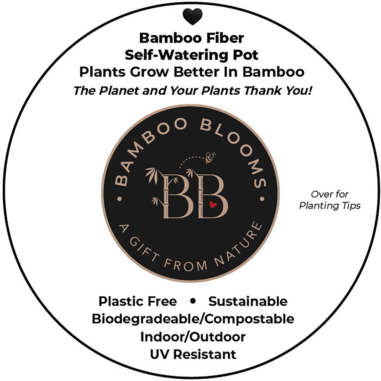 10" Sage Round Self-Watering Bamboo Pot