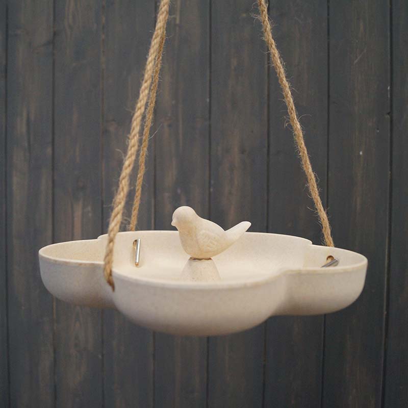 9.2" Natural Hanging Bird Bath/Feeder - Bamboo