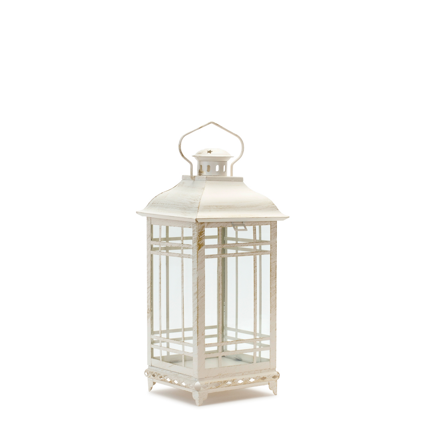 Traditional Ivory Metal Lantern (Set of 3)