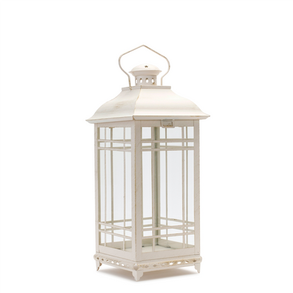 Traditional Ivory Metal Lantern (Set of 3)