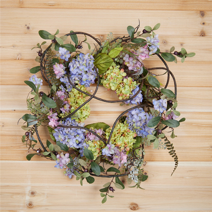 Hydrangea Floral Wreath 22"D