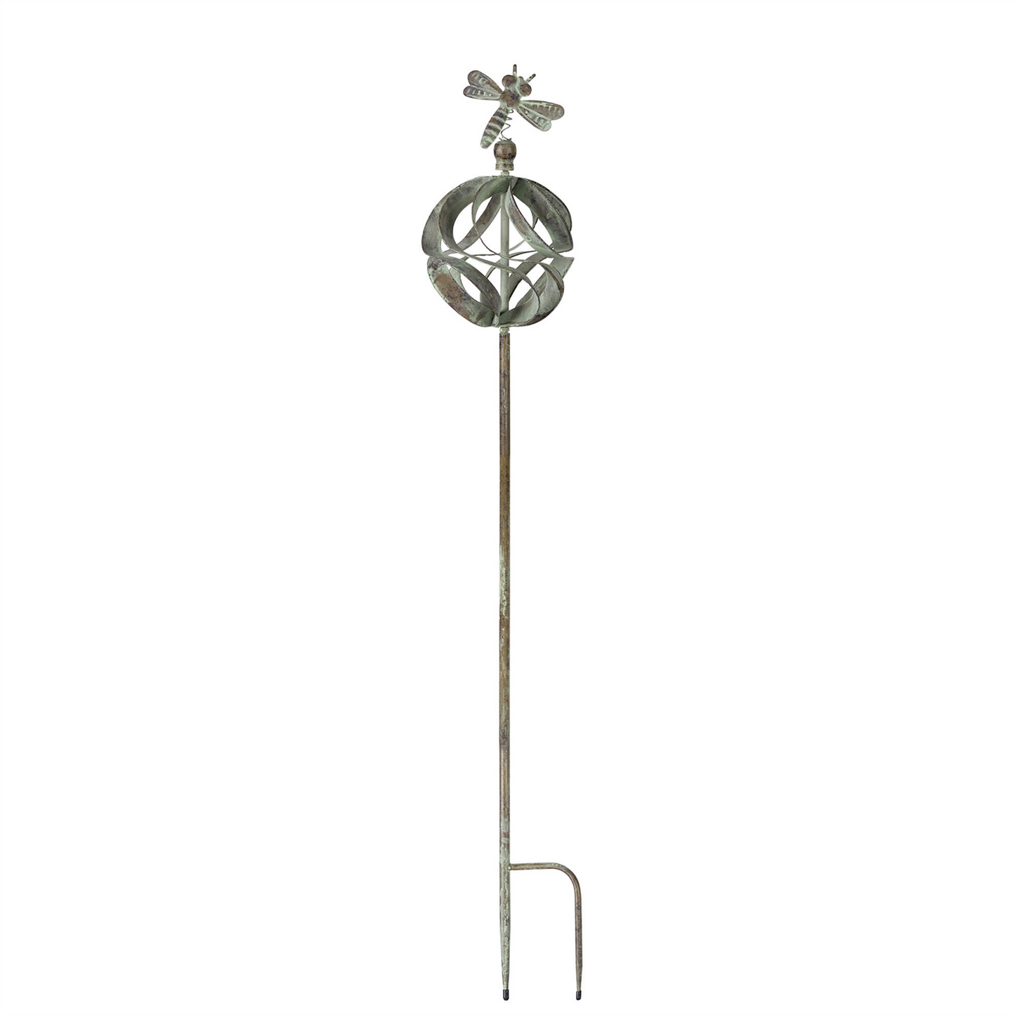 Ornamental Metal Garden Stake with Bird and Insect Accents (Set of 3)