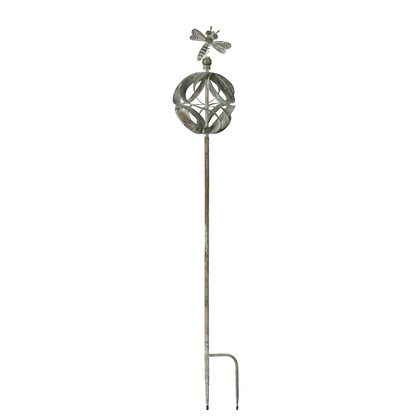Ornamental Metal Garden Stake with Bird and Insect Accents (Set of 3)