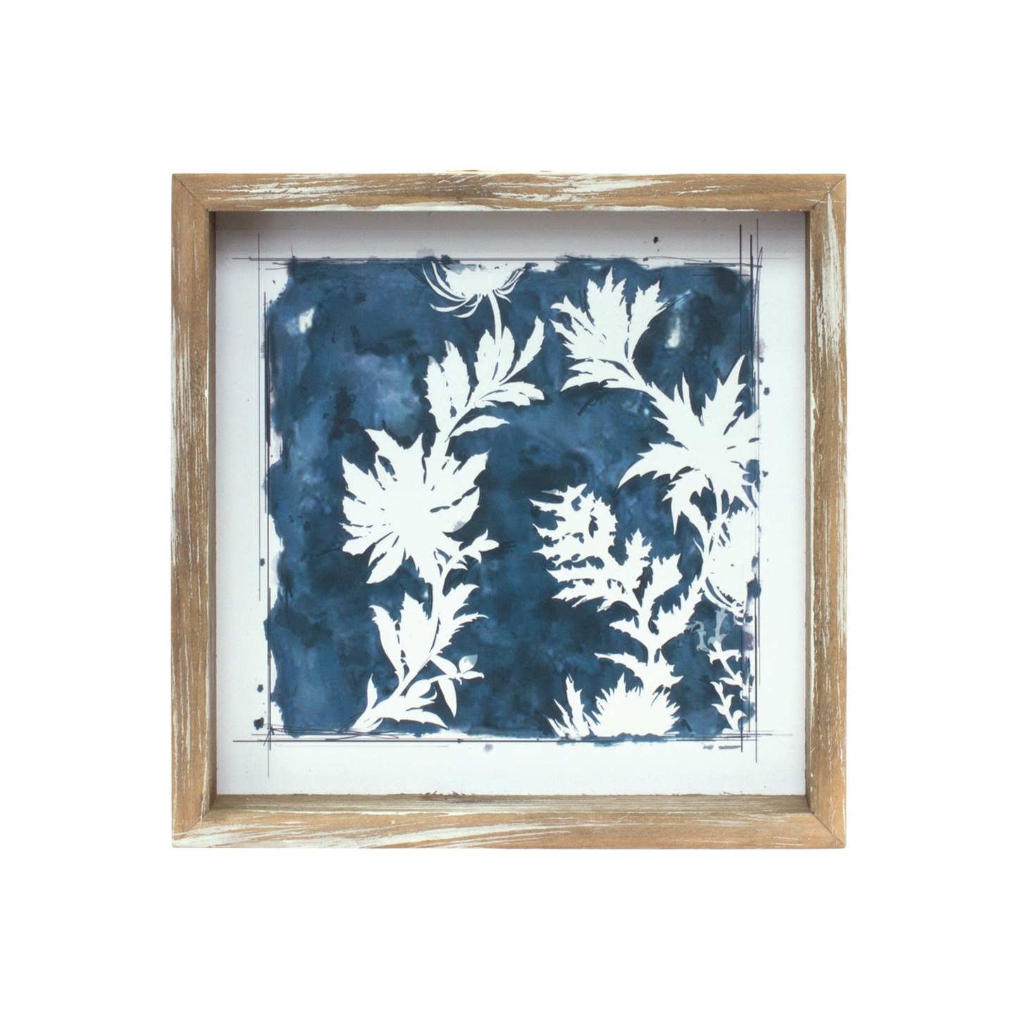 Wood Framed Floral Outline Print (Set of 6)