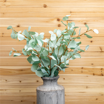 Blue Silver Dollar Eucalyptus Leaf Spray (Set of 6)