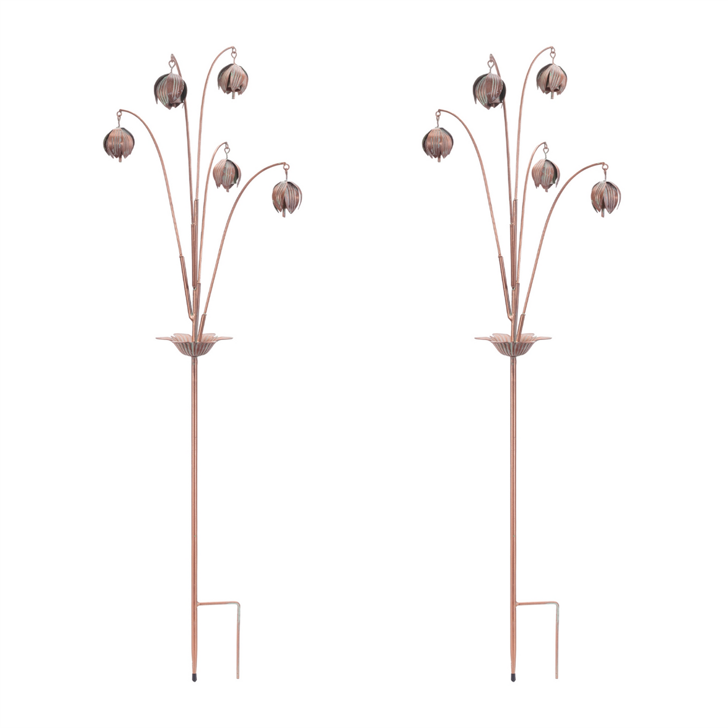 Iron Floral Spray Garden Stake (Set of 2)