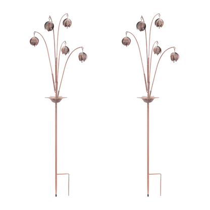 Iron Floral Spray Garden Stake (Set of 2)
