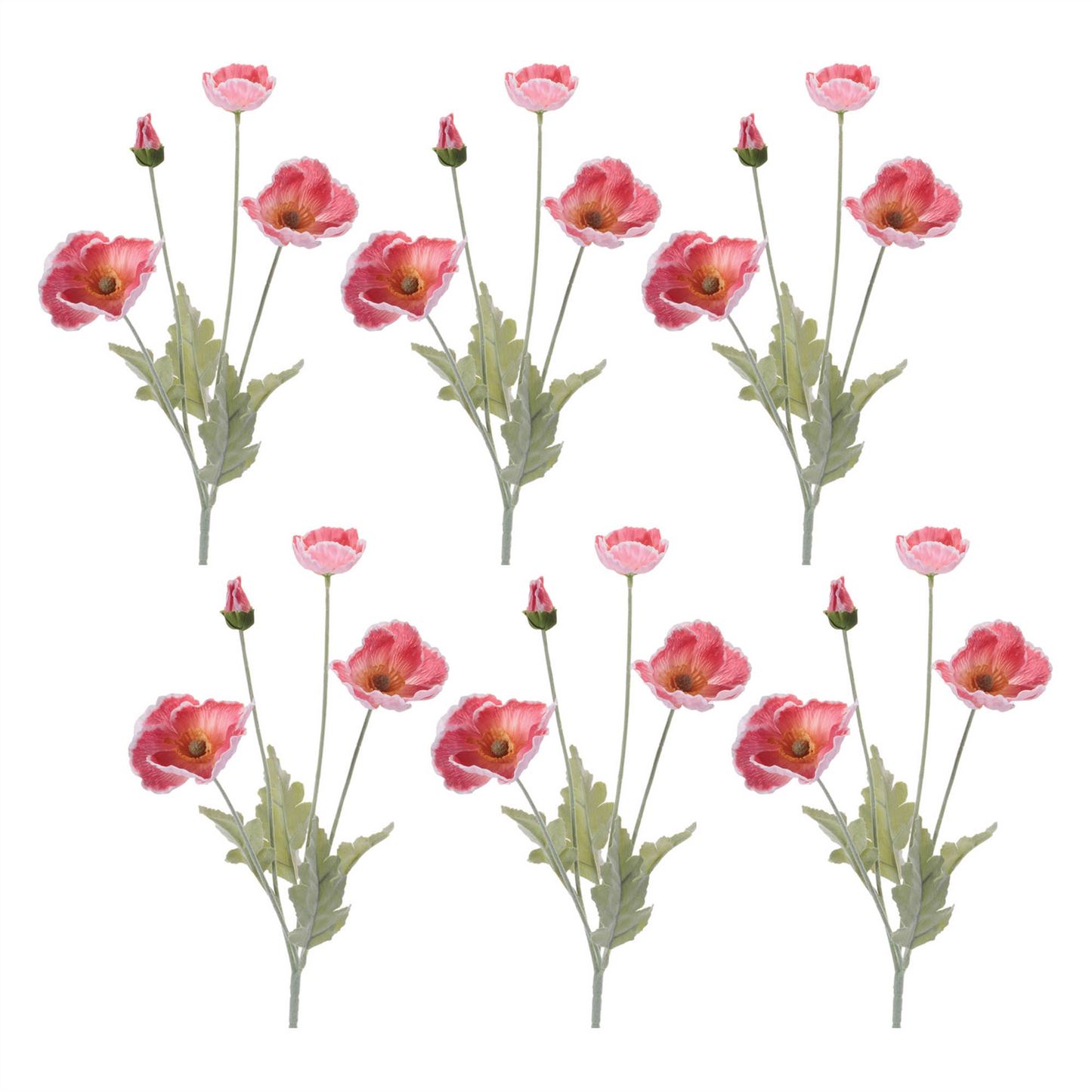 Poppy Floral Spray (Set of 6)