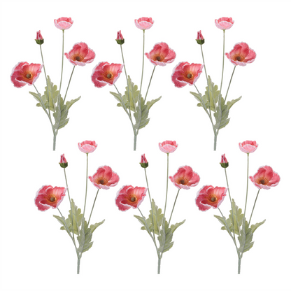 Poppy Floral Spray (Set of 6)