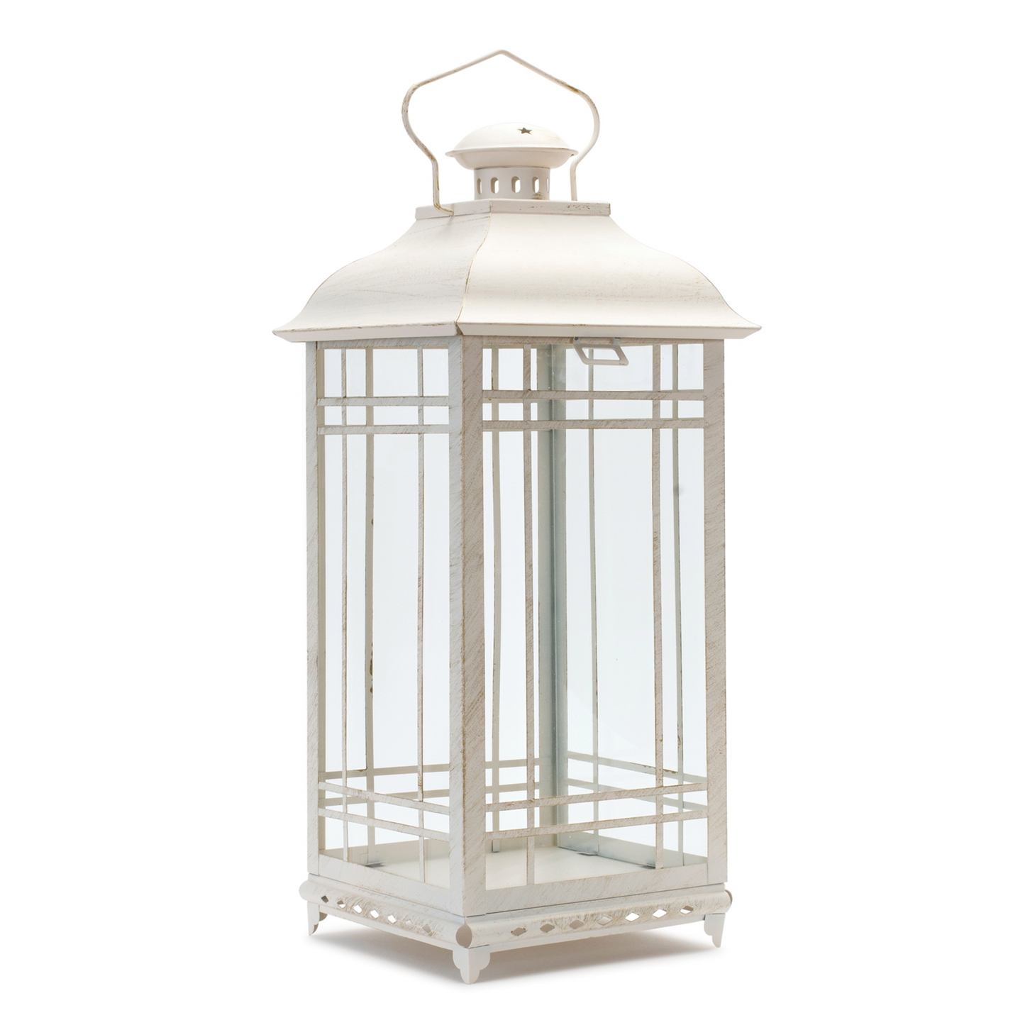 Traditional Ivory Metal Lantern (Set of 3)