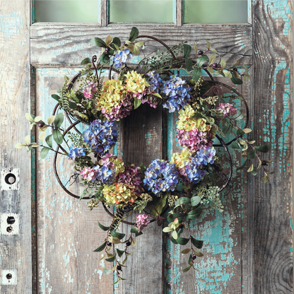 Hydrangea Floral Wreath 22"D