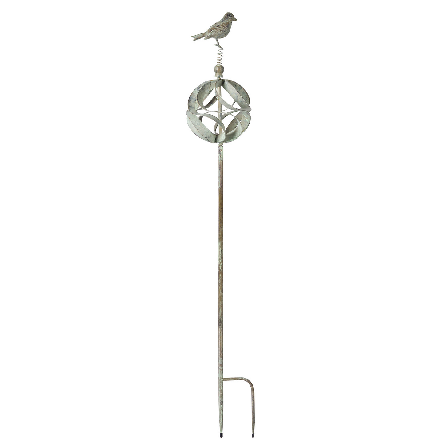 Ornamental Metal Garden Stake with Bird and Insect Accents (Set of 3)