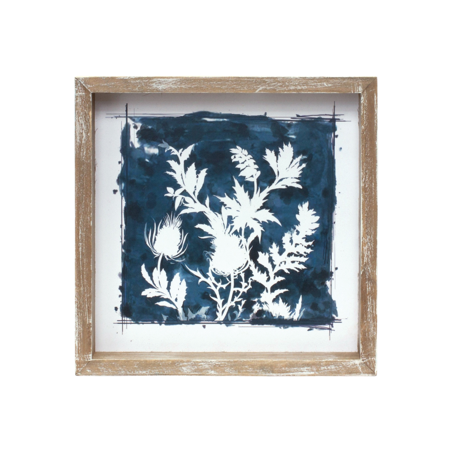 Wood Framed Floral Outline Print (Set of 6)