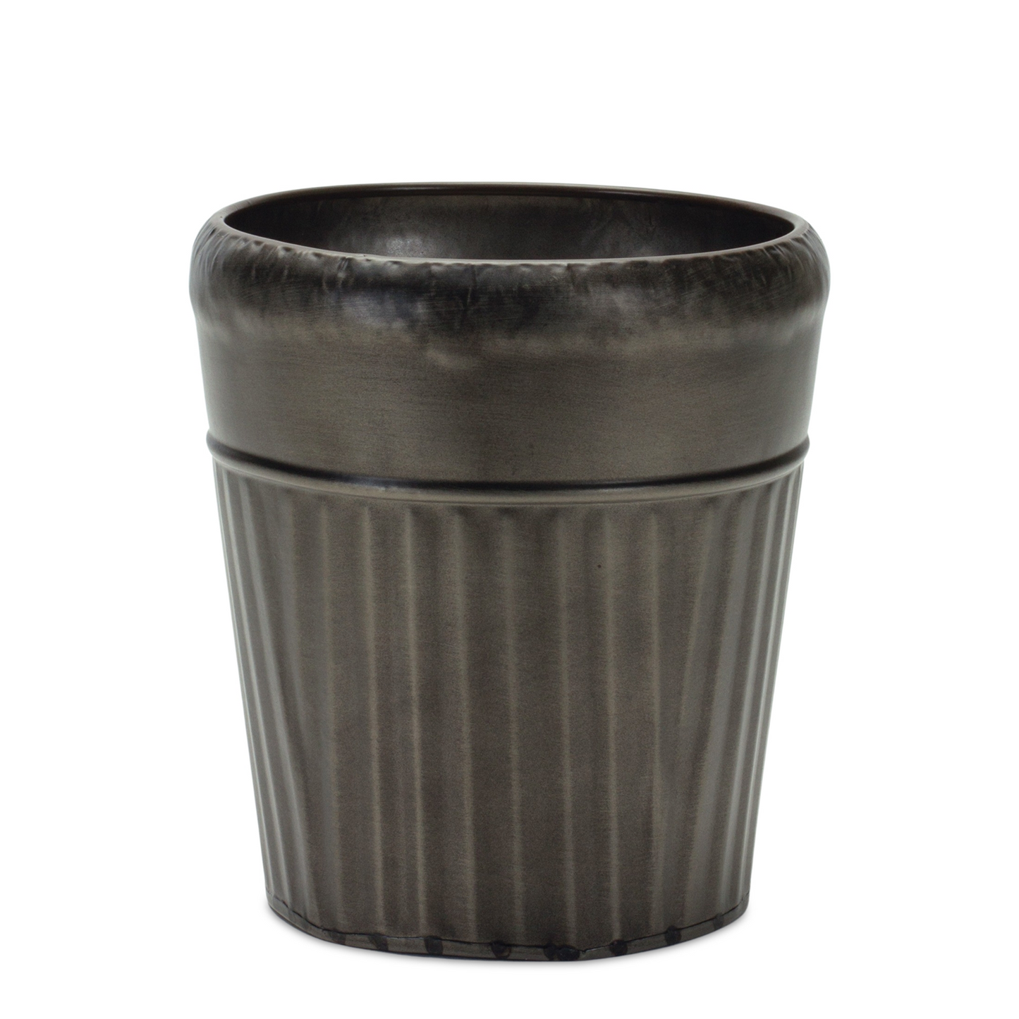 Pewter Metal Planter with Tapered Design (Set of 3)