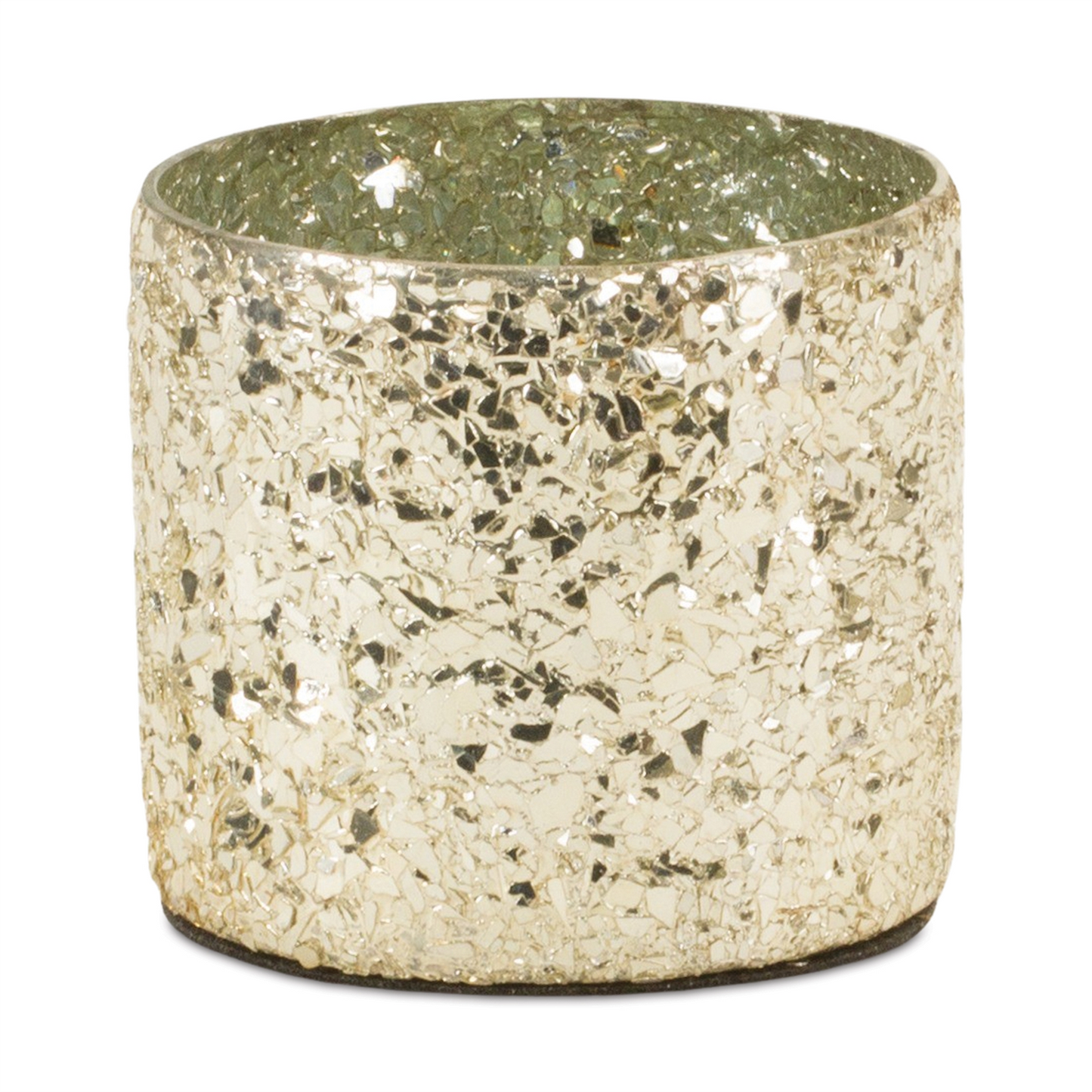 Gold Mosaic Glass Candle Holder (Set of 2)