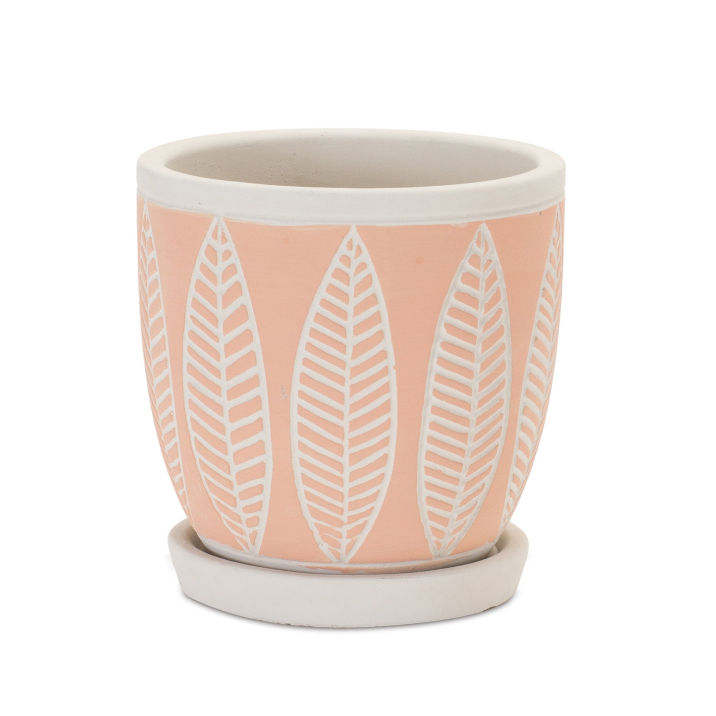 Stone Planter with Plate (Set of 2)