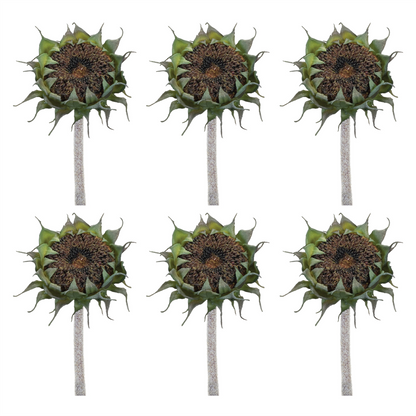 Brown Sunflower Stem (Set of 6)