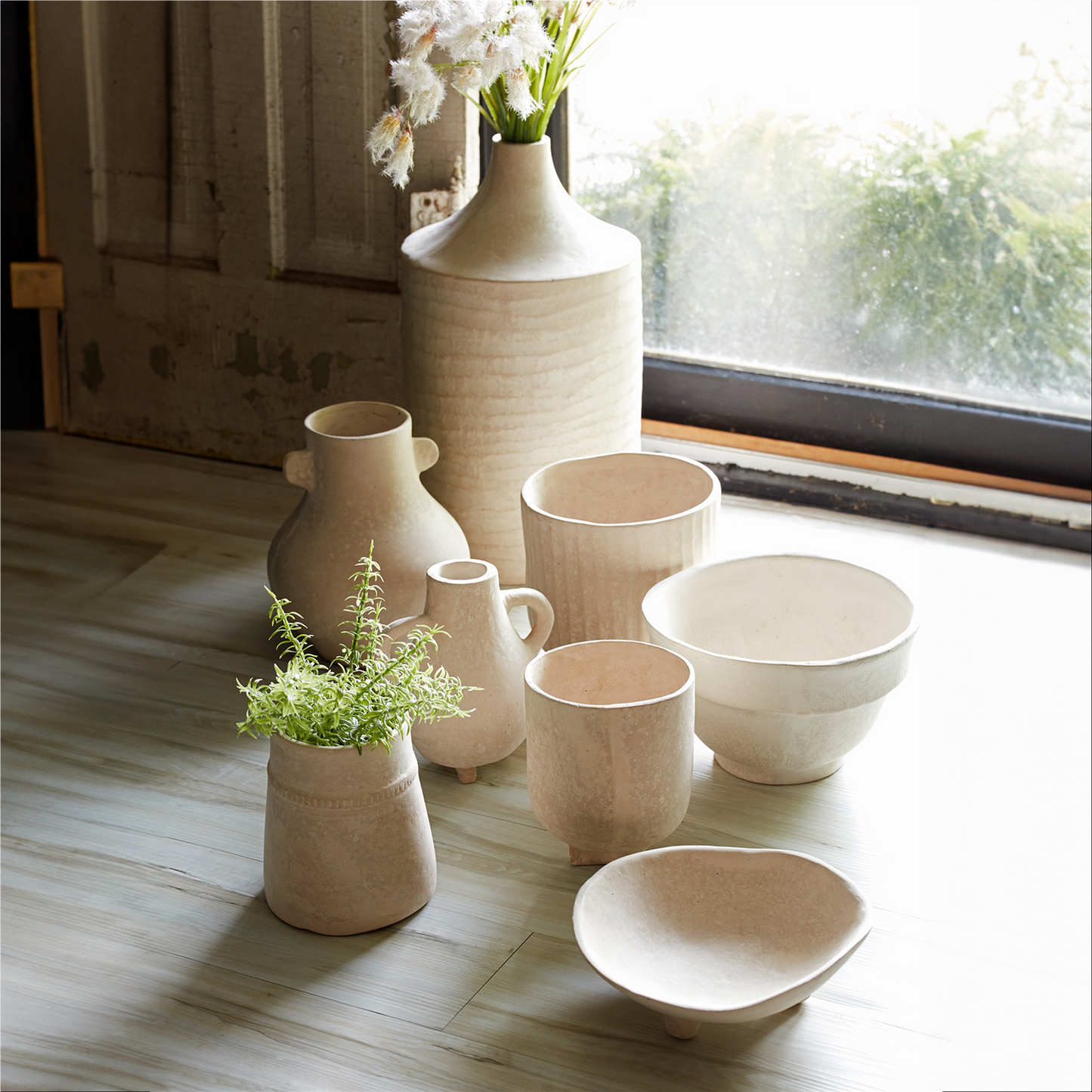 Recycled Paper Chalk Vase 7.5"H
