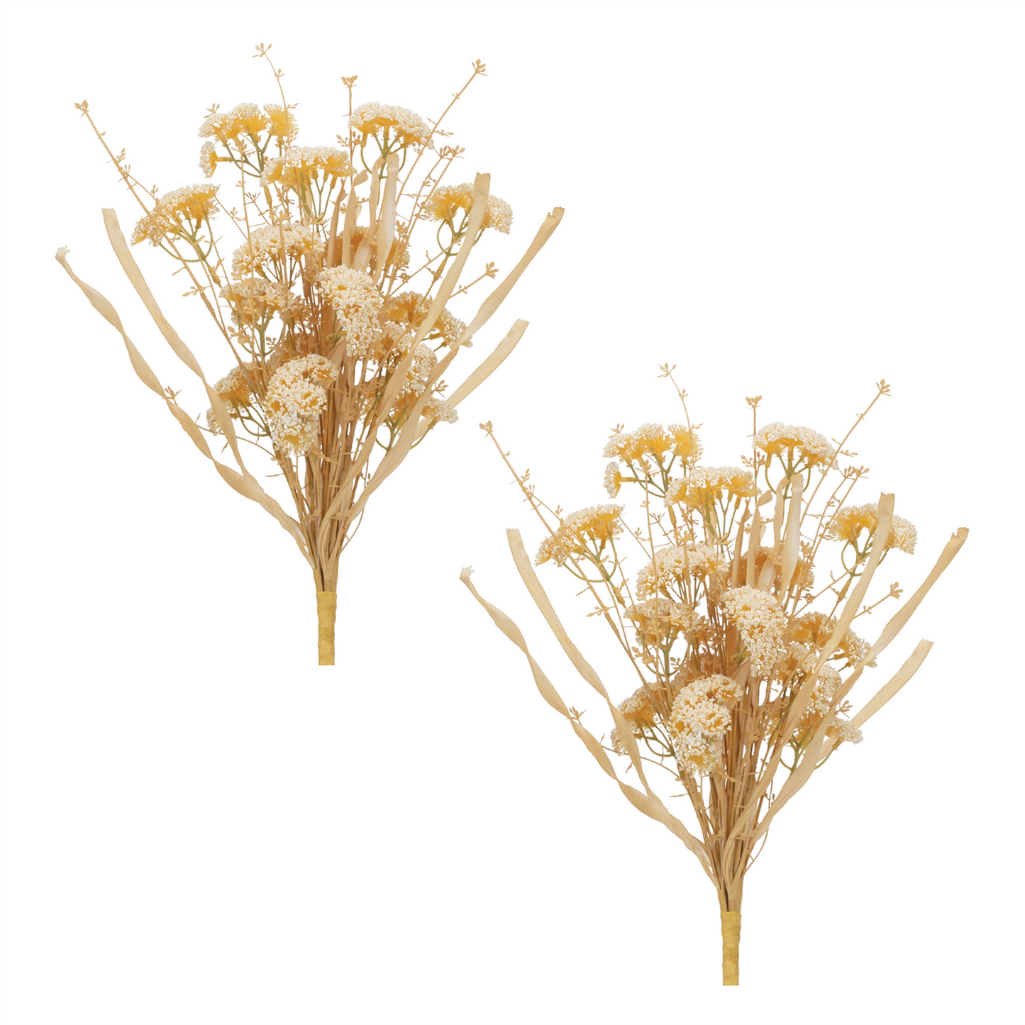 Beige Floral Grass Bush (Set of 2)