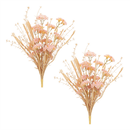 Blush Floral Grass Bush (Set of 2)