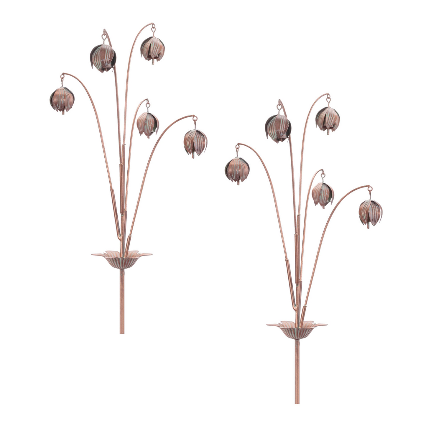 Iron Floral Spray Garden Stake (Set of 2)