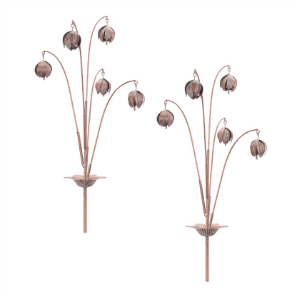 Iron Floral Spray Garden Stake (Set of 2)