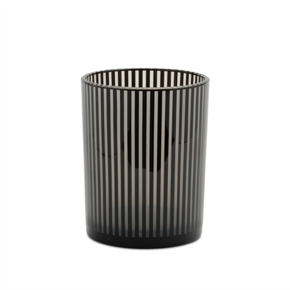 Srtiped Glass Candle Holder (Set of 2)