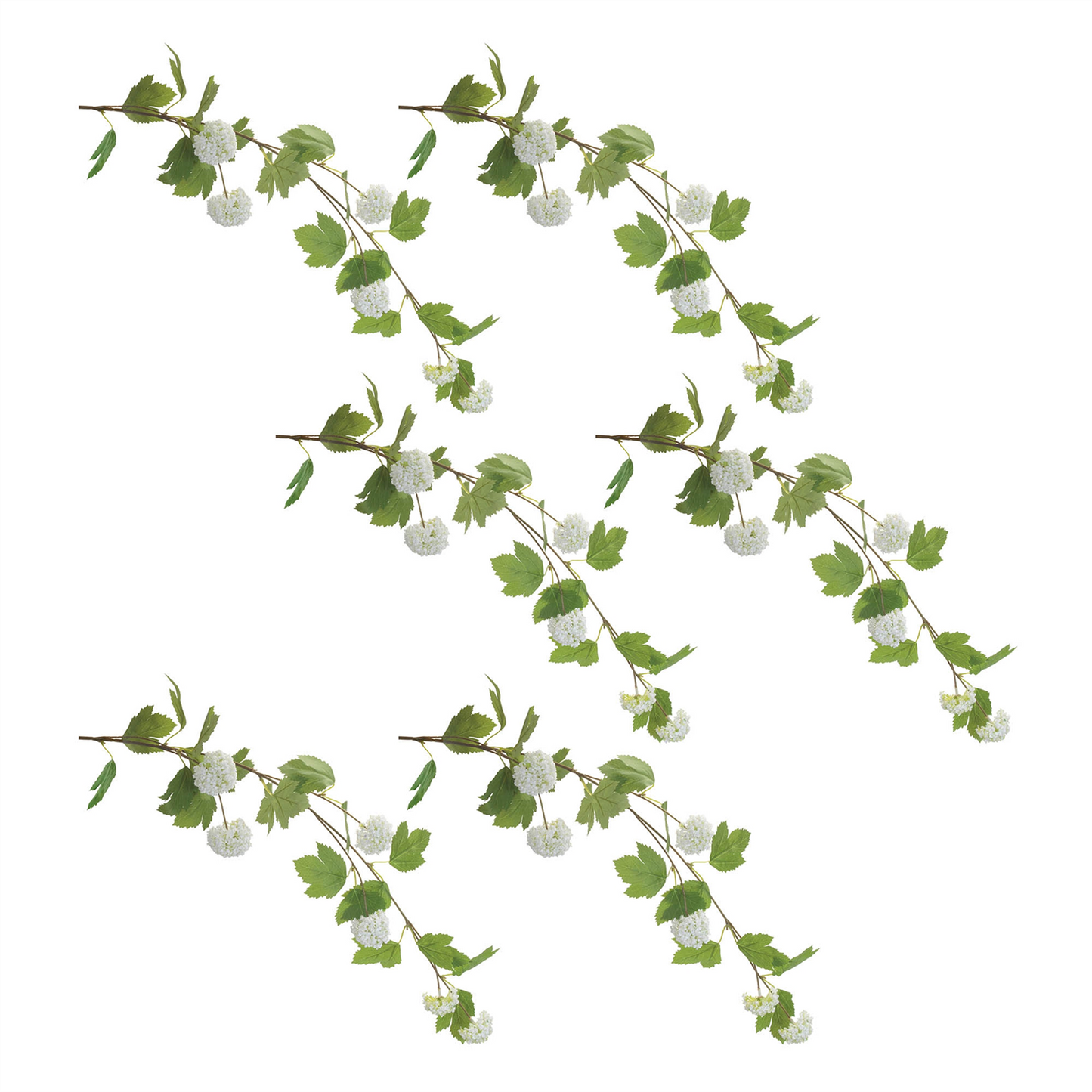 Hanging Snowball Floral Branch (Set of 6)