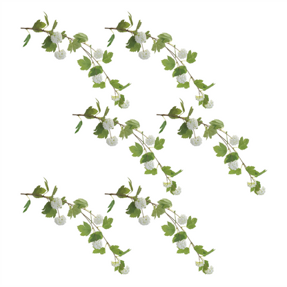 Hanging Snowball Floral Branch (Set of 6)
