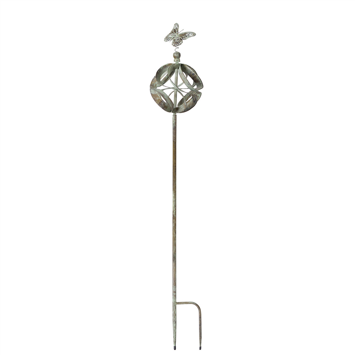Ornamental Metal Garden Stake with Bird and Insect Accents (Set of 3)