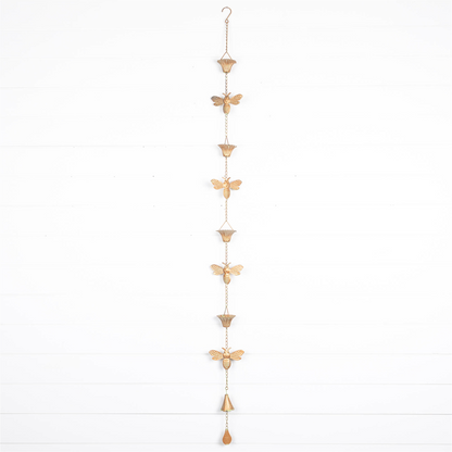Iron Bumble Bee Rain Chain 61.5"H
