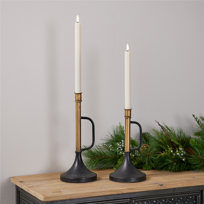 Metal Trumpet Taper Candle Holder (Set of 2)