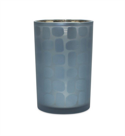 Navy Frosted Glass Candle Holder (Set of 2)