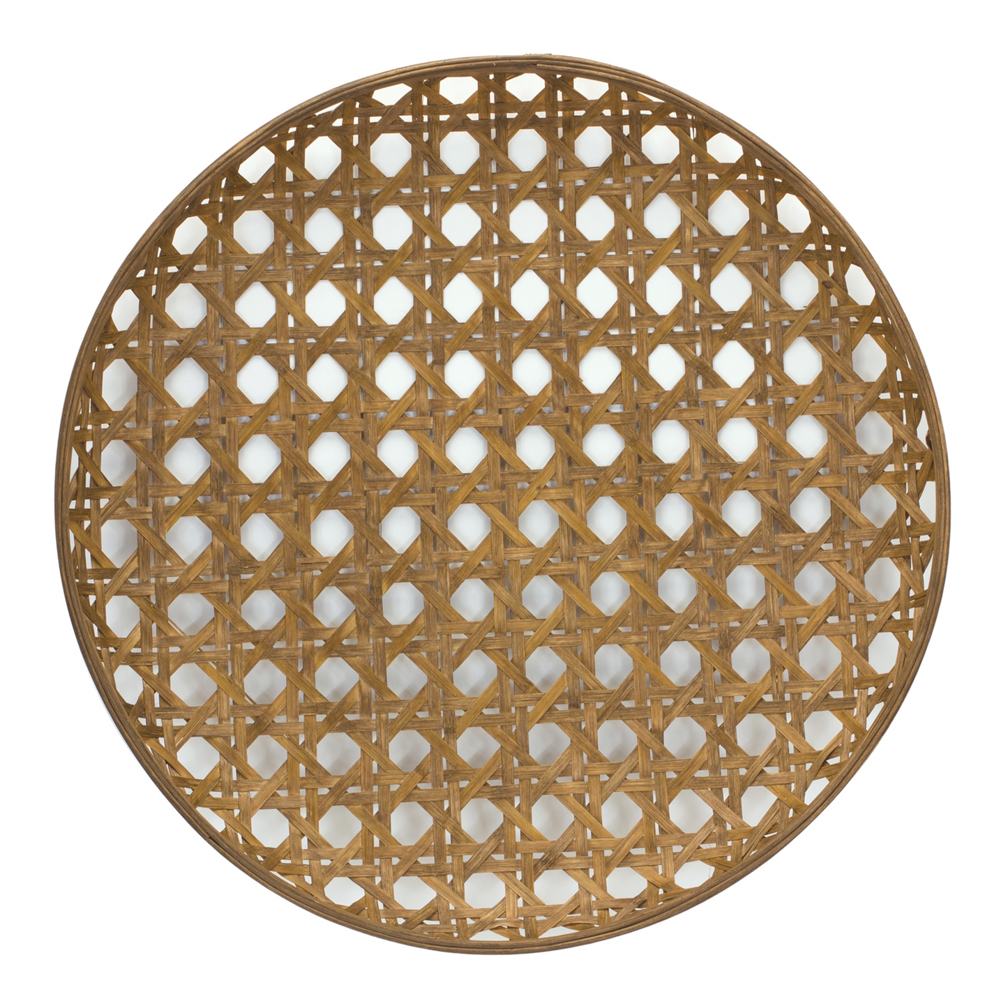 Large Round Bamboo Wooden Tray 26"D