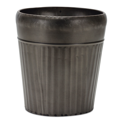 Pewter Metal Planter with Tapered Design (Set of 3)