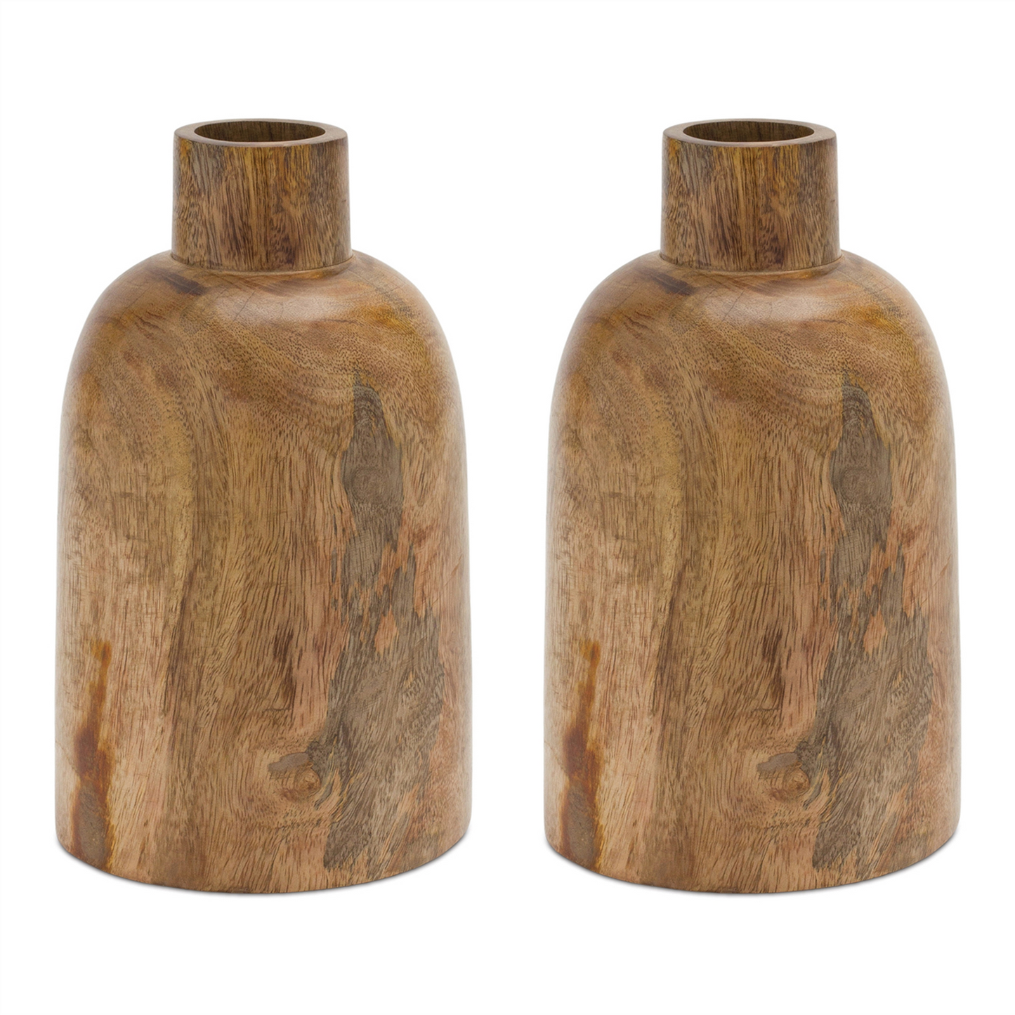 Vase (Set of 2) 8.75”H Wood